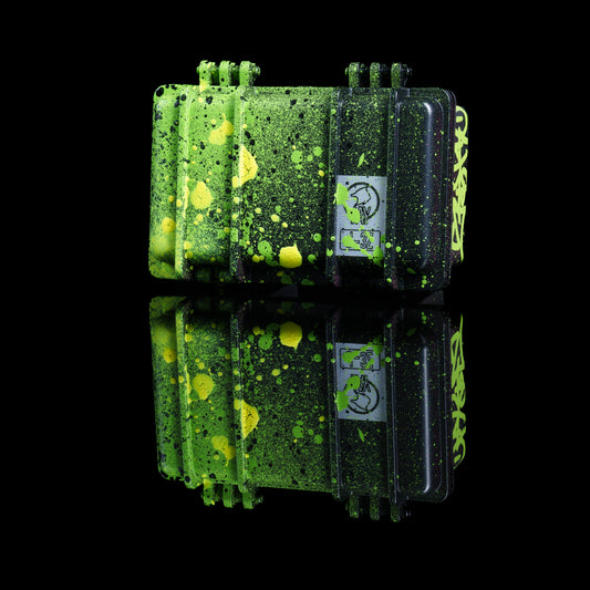 Sykotik Designs Collab Black with Green and Yellow Splatter Case