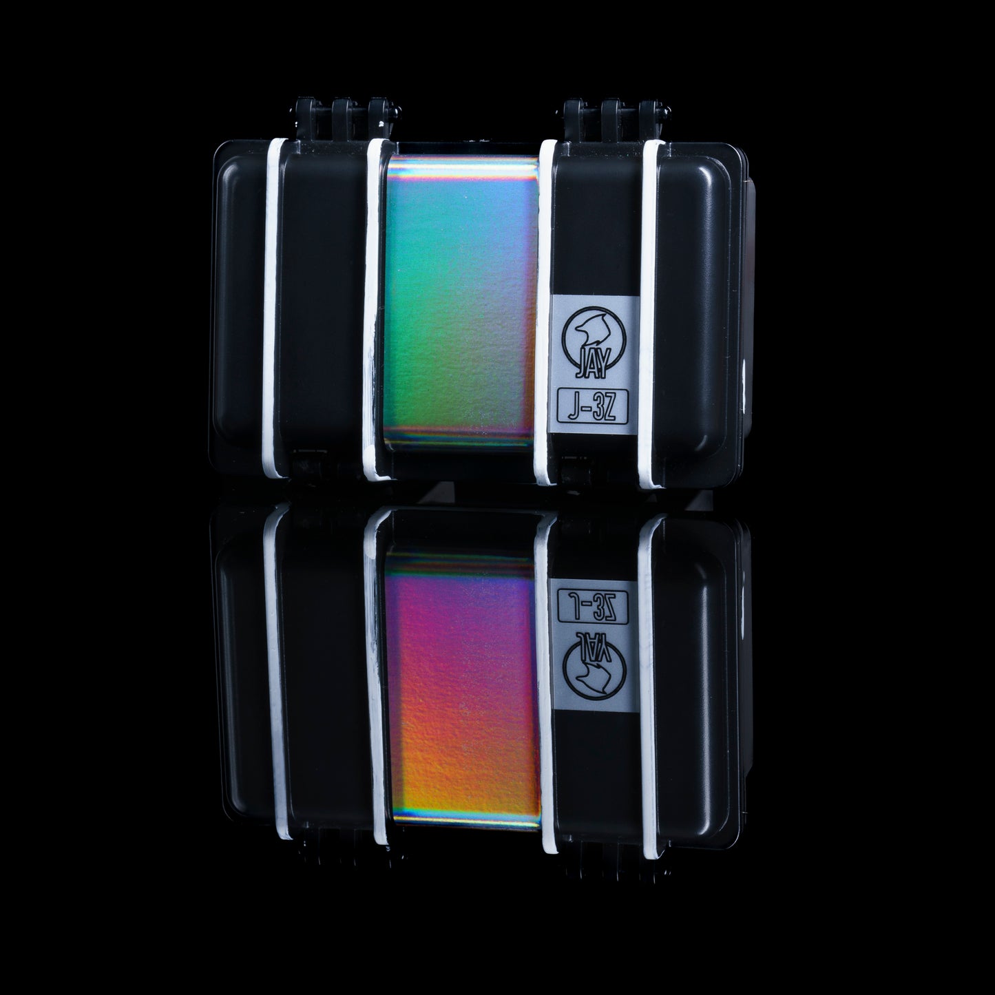 Sykotik Designs Collab Black with White Lines and Holo Stickers Case