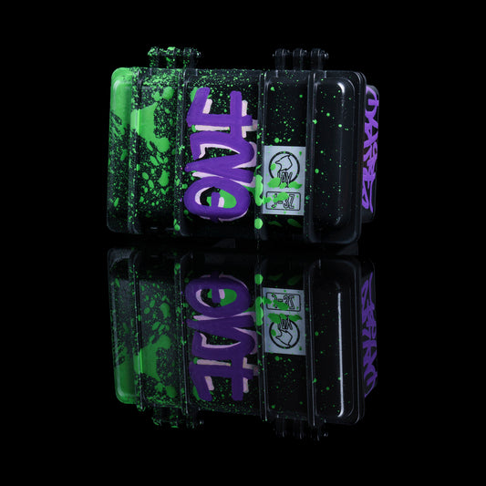 Sykotik Designs Collab Black with Purple and Green Splatter Case