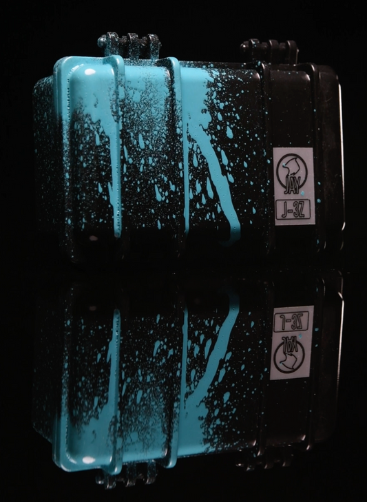 Sykotik Designs Collab Black with Blue Splatter Case