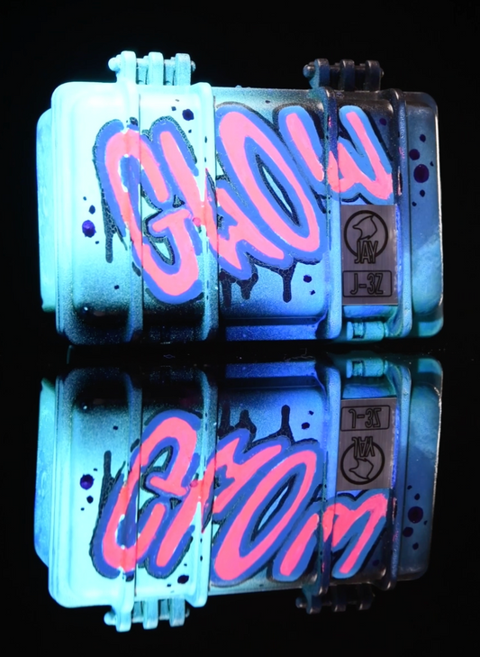 Sykotik Designs Collab Blue "GLOW" UV Reactive and Glow in the Dark Case